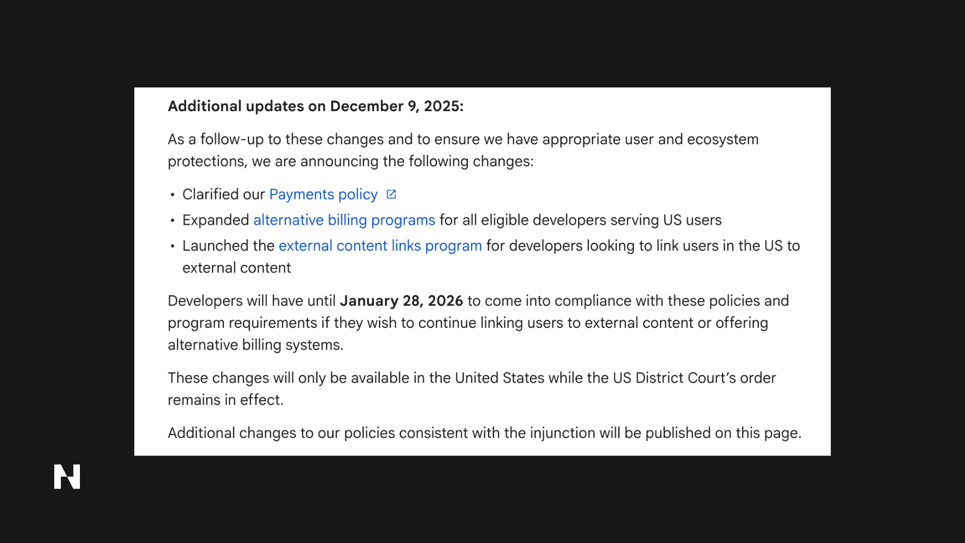 Image for Google Play’s New U.S. Billing & Linking Policies: What Game Developers Need to Know